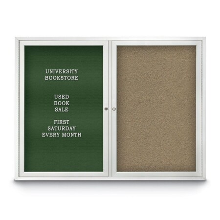 United Visual Products Corkboard, 48"x36", Cobalt Accent/White UV404PLUS-WHITE-COBACC